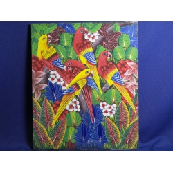 Multicolor Birds Painting by PJ. Donald on Canvas, 20 x 24 in.